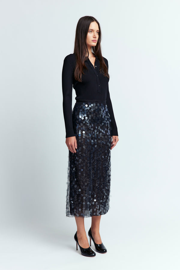 Dia Midi Skirt in Sequin