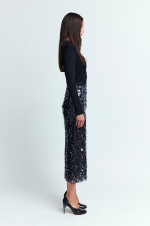 Dia Midi Skirt in Sequin