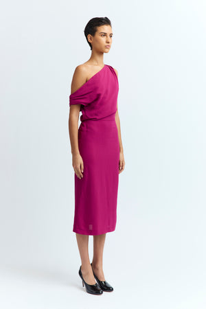 Kira Midi Dress in Crepe