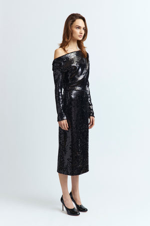Danae Midi Dress in Sequin