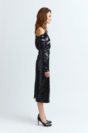 Danae Midi Dress in Sequin