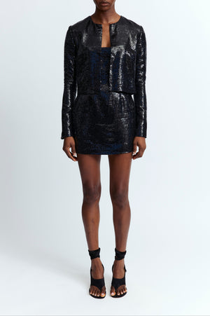 Keid Cardigan in Linen Sequin