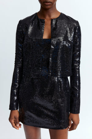 Keid Cardigan in Linen Sequin