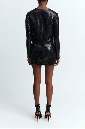 Keid Cardigan in Linen Sequin