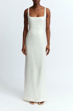 Electra Gown in Linen Sequin