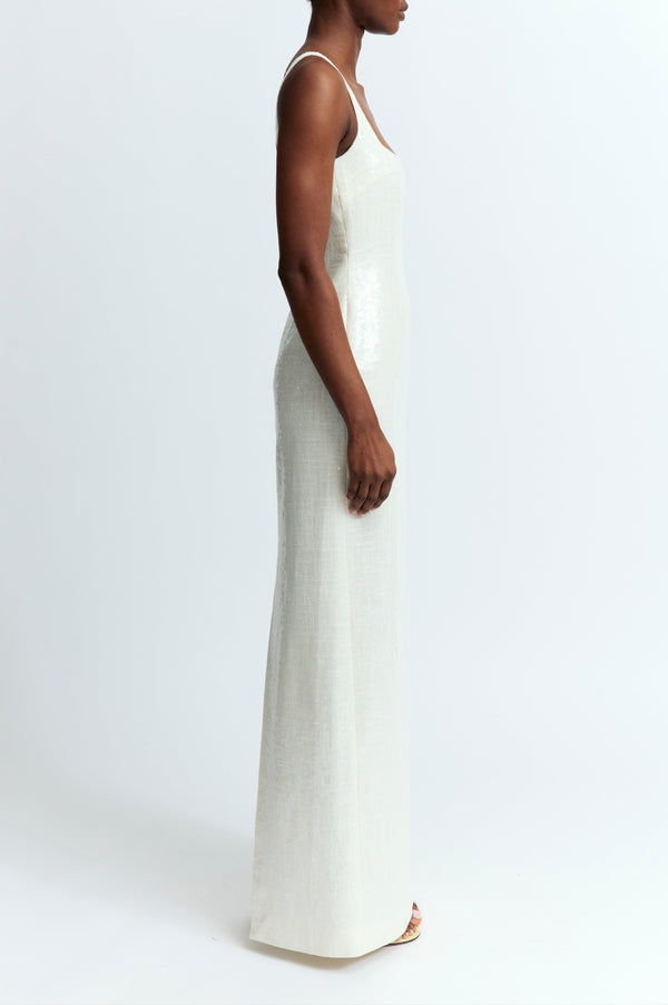 Electra Gown in Linen Sequin
