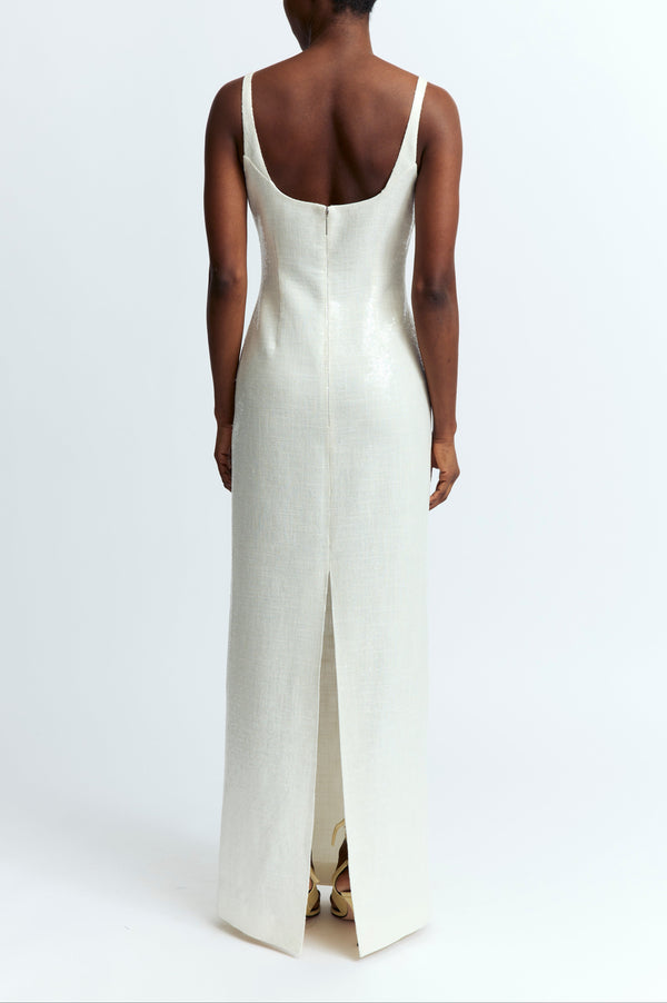 Electra Gown in Linen Sequin