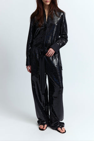 Marley Shirt in Linen Sequin