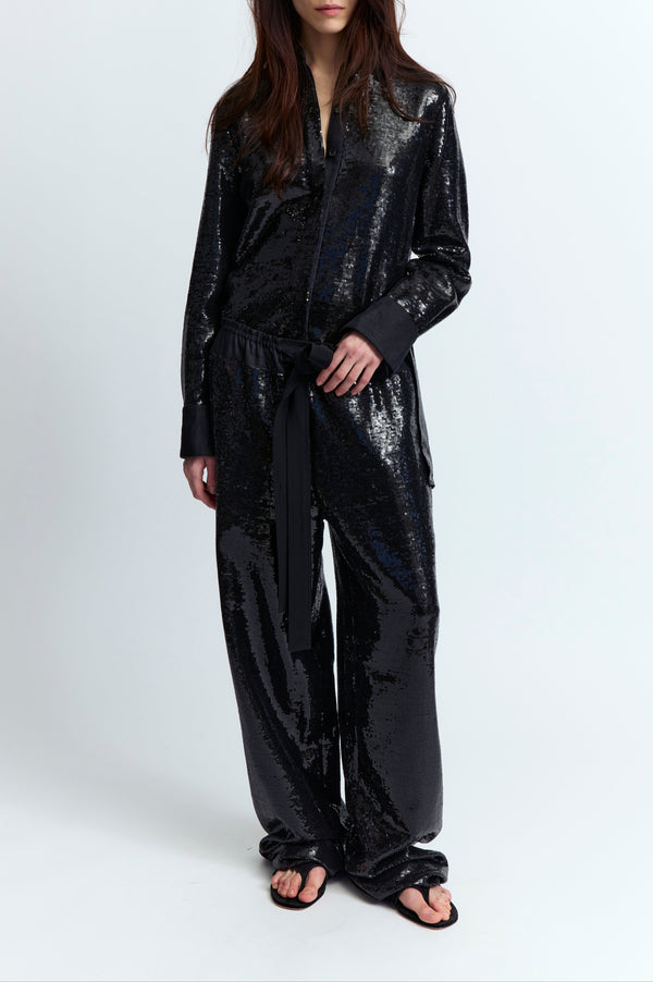 Marley Shirt in Linen Sequin