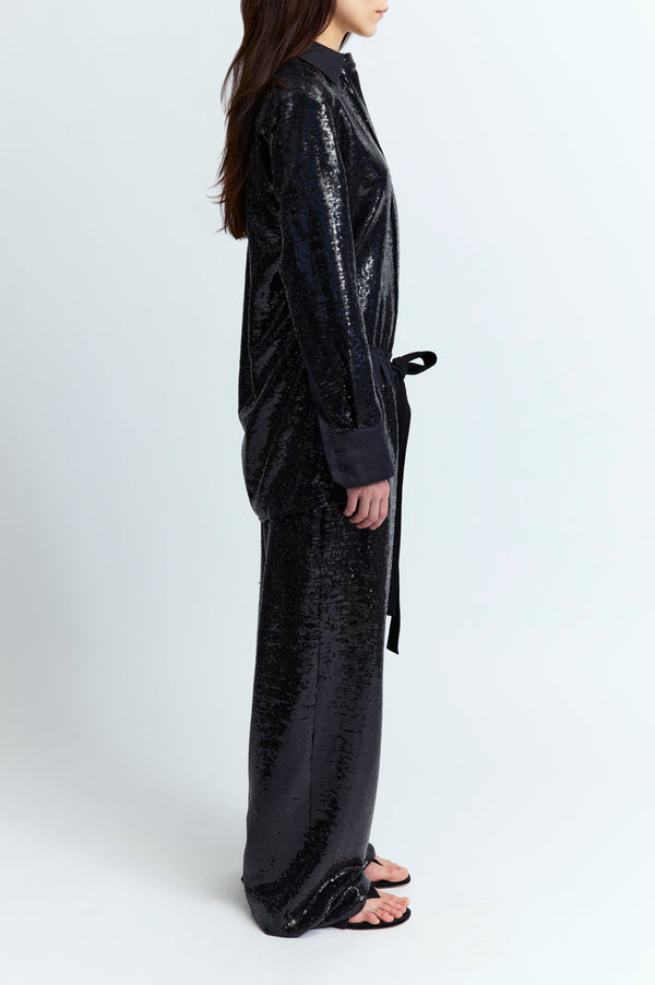 Marley Shirt in Linen Sequin