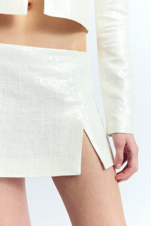 Minerva Skirt in Linen Sequin