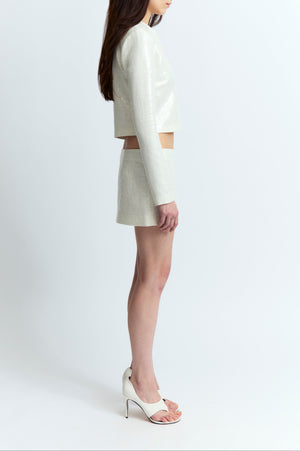 Minerva Skirt in Linen Sequin