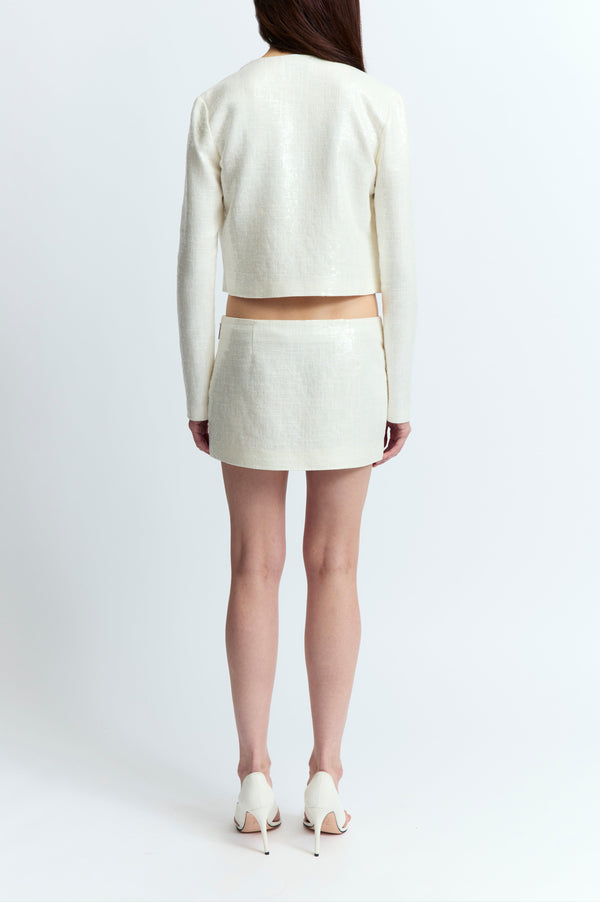 Minerva Skirt in Linen Sequin