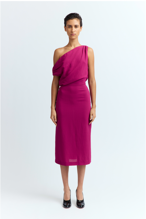 Kira Midi Dress in Crepe