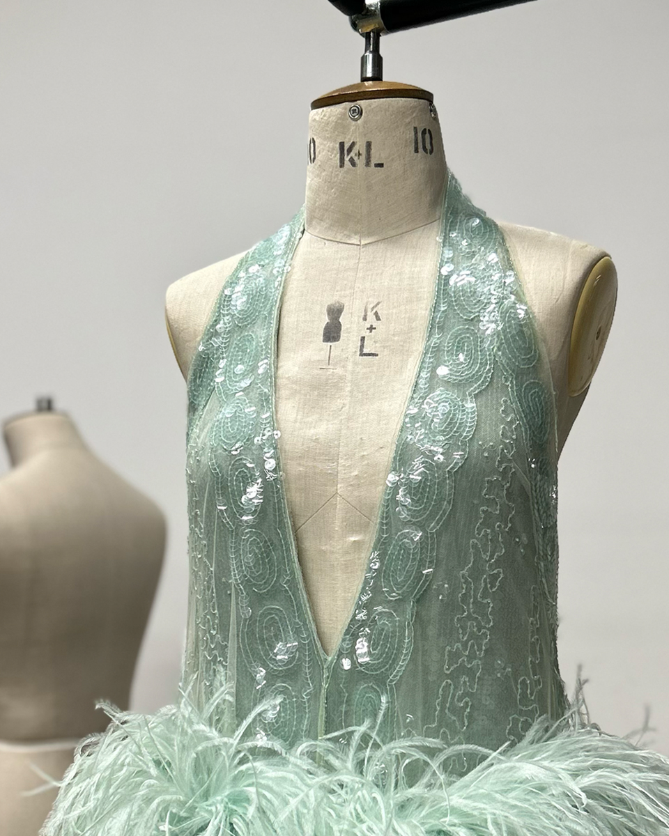 Angel Reese's custom 16Arlington dress for the 2024 Met Gala in the atelier