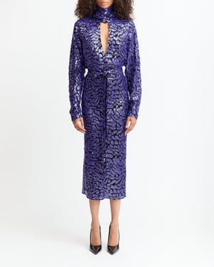 Epole Midi Dress in Lace Sequin