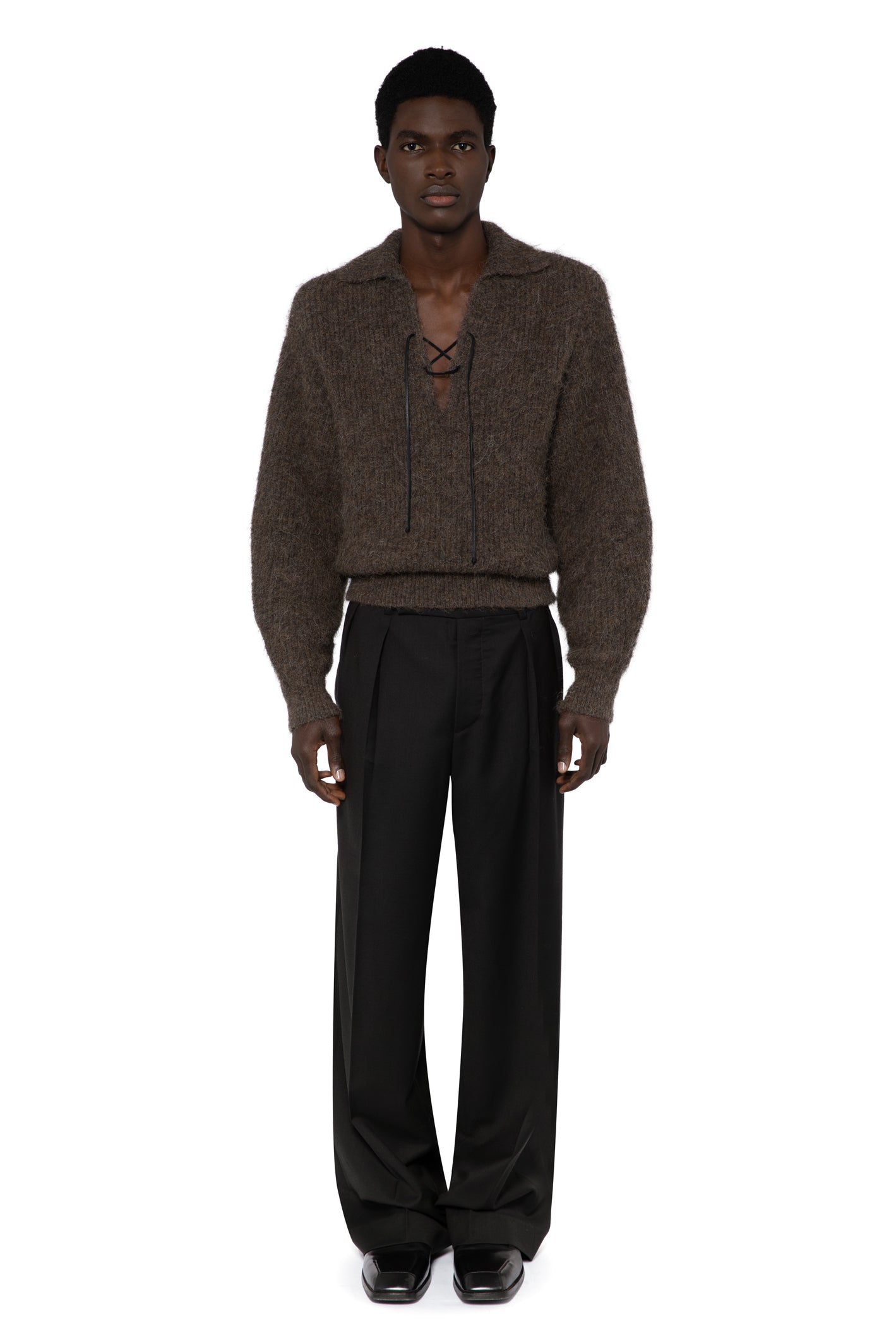 HARTH KNIT TOP IN CHOCOLATE BROWN — 16ARLINGTON