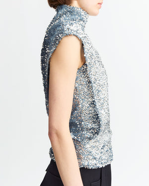 Ovica Top in Textured Sequin
