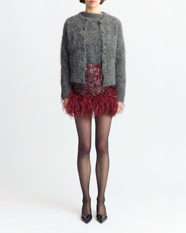 Giaci Mini Skirt in Textured Sequin