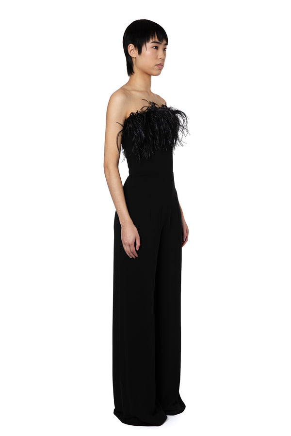 TAREE JUMPSUIT IN BLACK CREPE