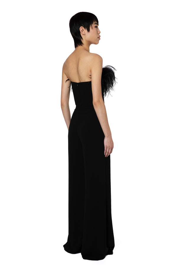 TAREE JUMPSUIT IN BLACK CREPE