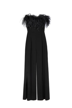 TAREE JUMPSUIT IN BLACK CREPE