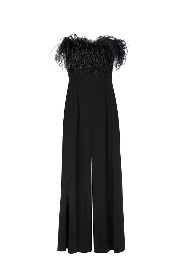TAREE JUMPSUIT IN BLACK CREPE