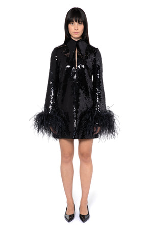 Michelle Mini Dress In Black Sequin
