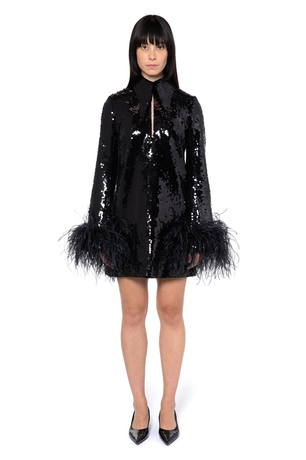 Michelle Mini Dress In Black Sequin