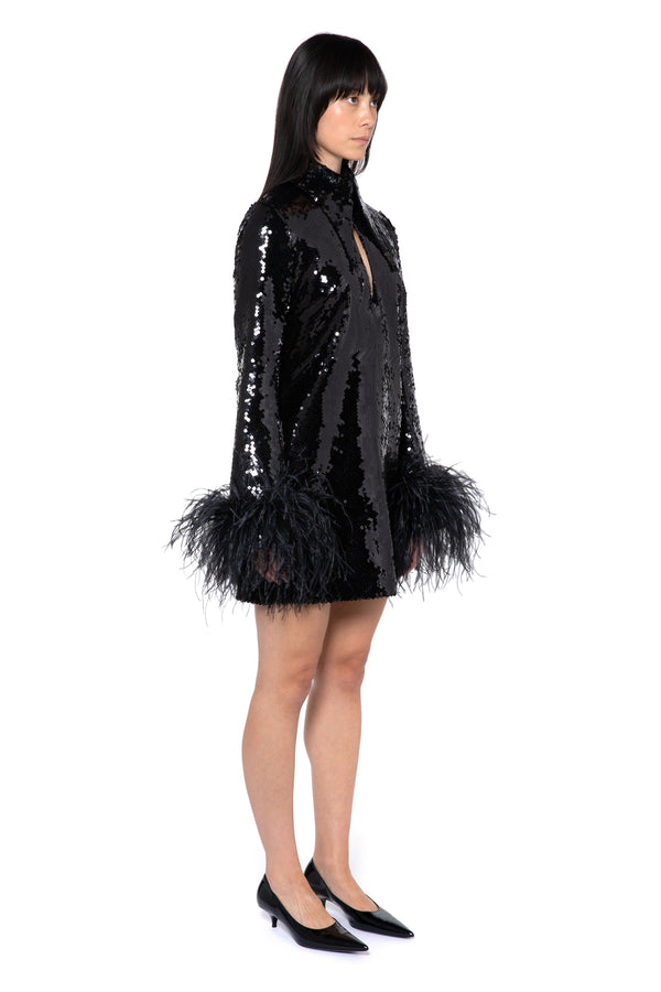 Michelle Mini Dress In Black Sequin