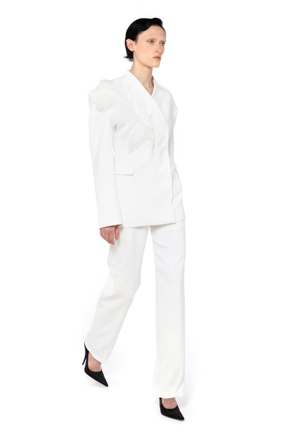 Vante Trouser in White Bonded Tailoring