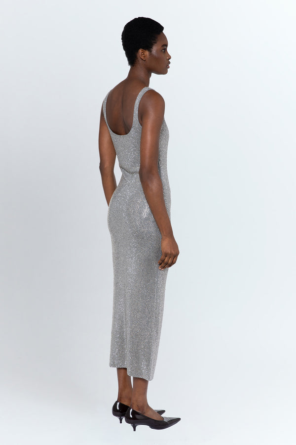 Hornet Embellished Knit Dress In Grigio