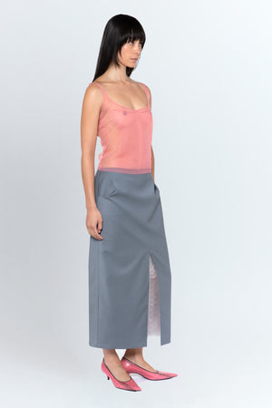 Zure Midi Skirt In Grigio Piombo Tailoring