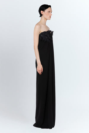 Mirai Gown In Black Crepe
