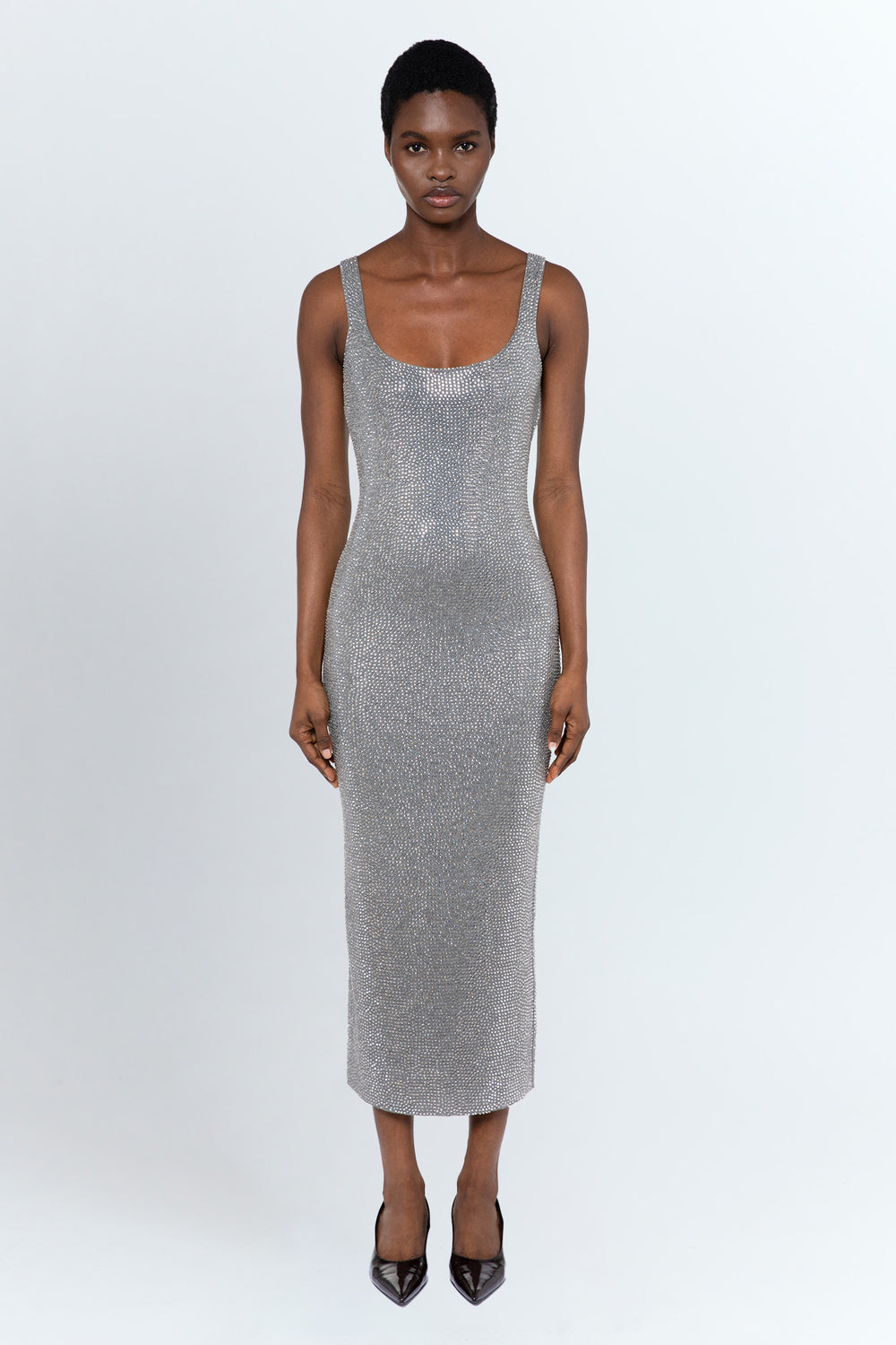 Hornet Embellished Knit Dress In Grigio