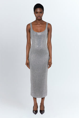 Hornet Embellished Knit Dress In Grigio
