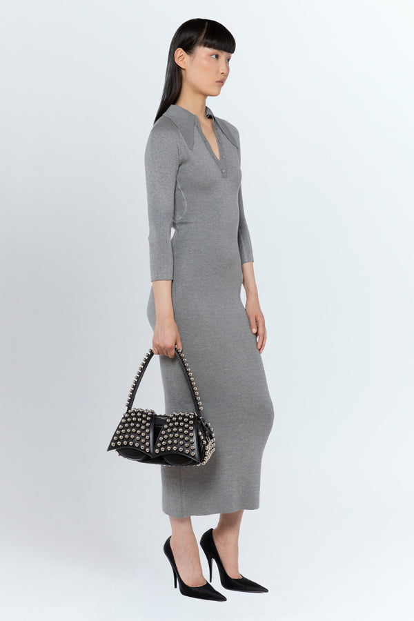 Alerone Midi Knit Dress In Grey
