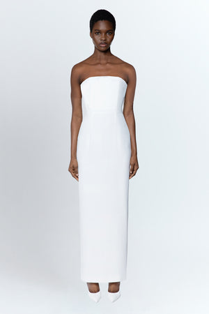 Samare Gown in White Crepe