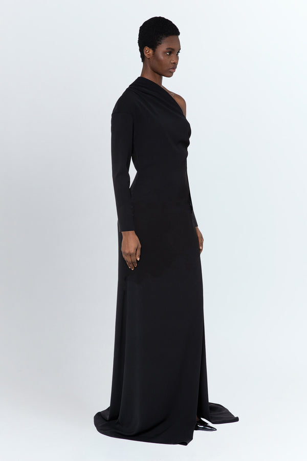 Adelaide Gown In Black Crepe