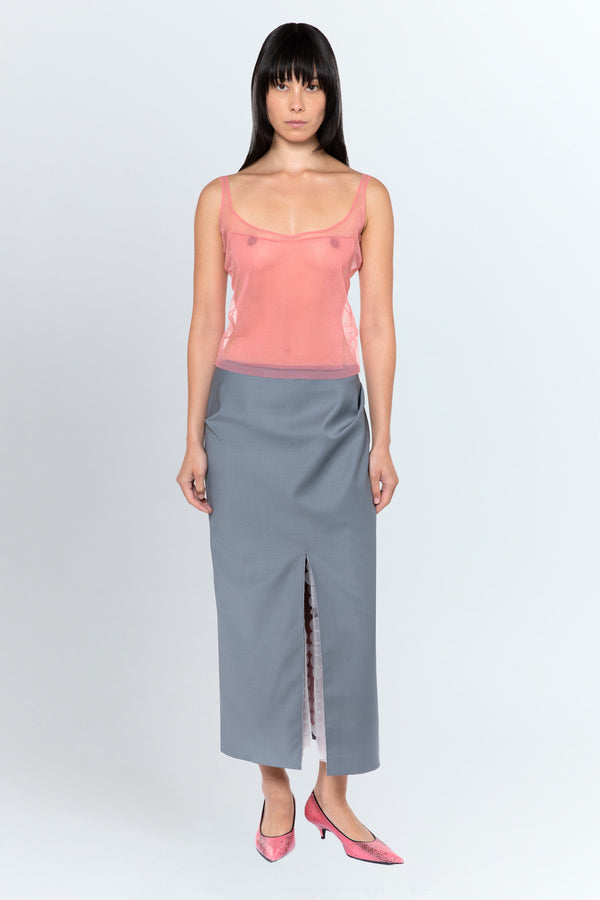 Zure Midi Skirt In Grigio Piombo Tailoring