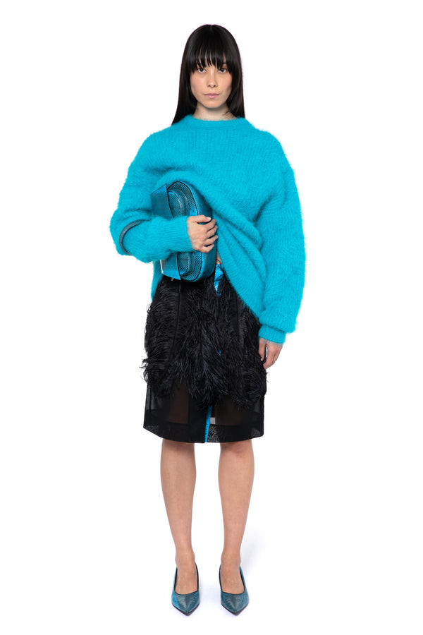 Sephia Knit Jumper In Cyan