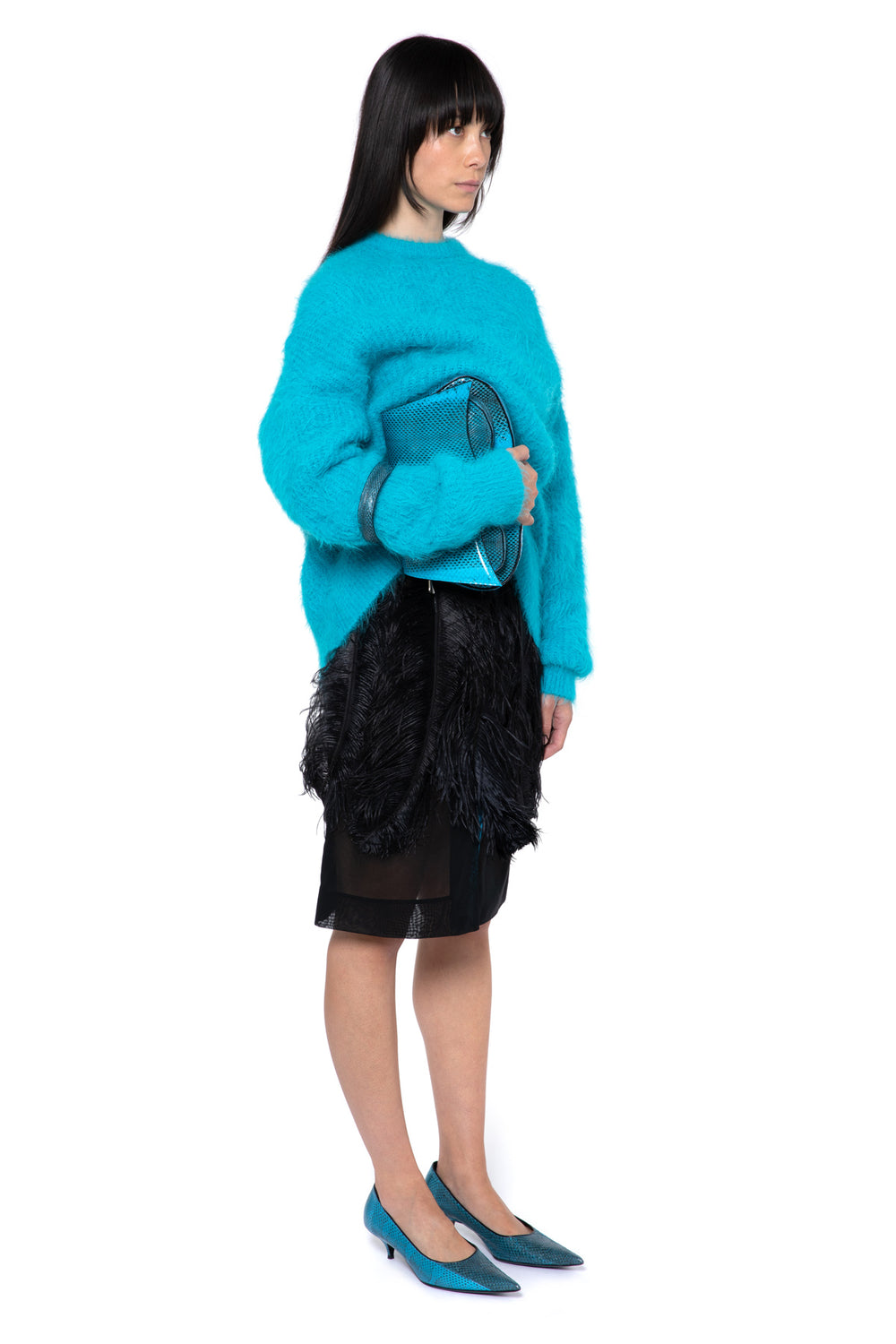 Sephia Knit Jumper In Cyan
