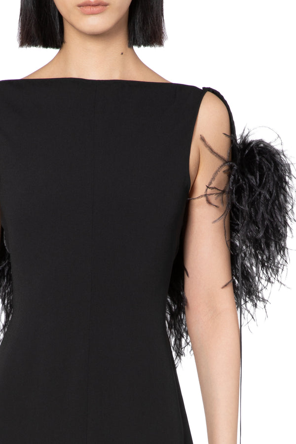 Nerine Midi Dress In Jet Black