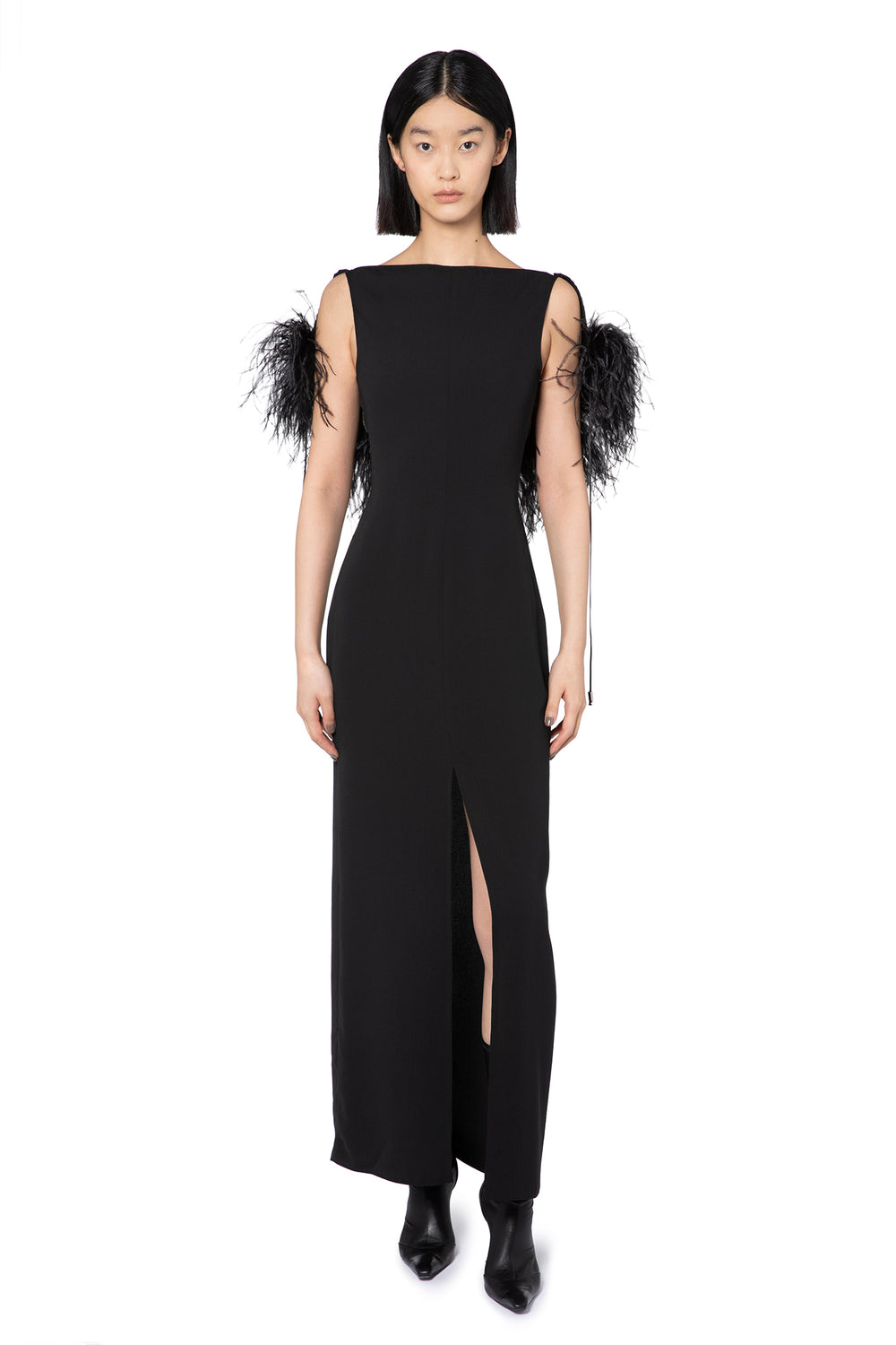 Nerine Midi Dress In Jet Black