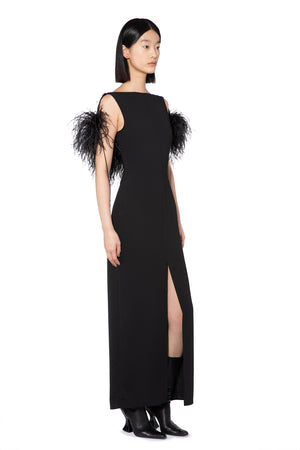 Nerine Midi Dress In Jet Black