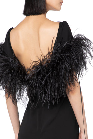 Nerine Midi Dress In Jet Black