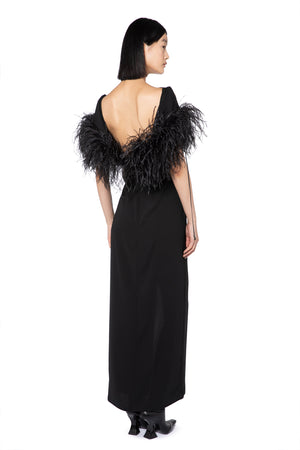 Nerine Midi Dress In Jet Black