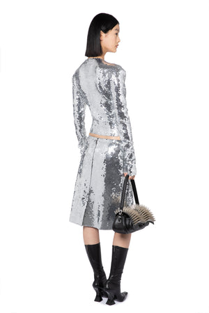 Tanith Top In Chrome Sequin