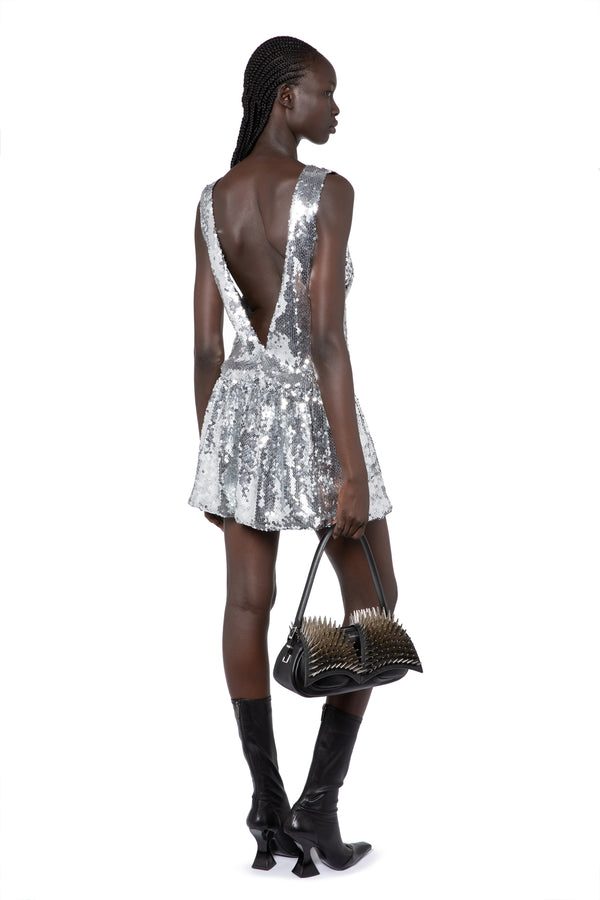 Salina Mini Dress In Chrome Sequin