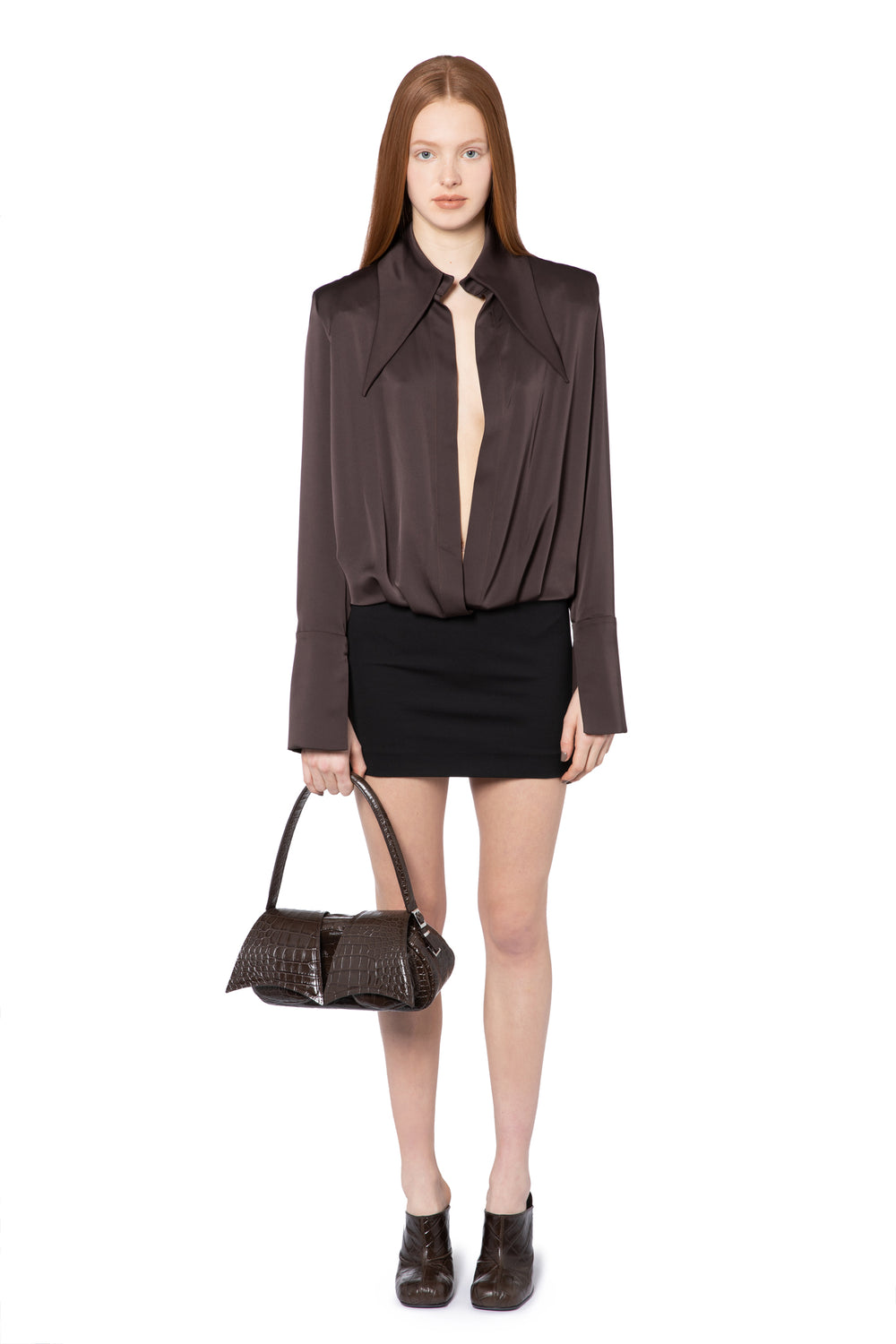 Dara Mini Dress In Bitter Chocolate
